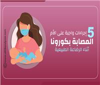 إنفوجراف| 5 إجراءات واجبة على الأم المصابة بكورونا أثناء الرضاعة الطبيعية