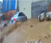 لحظة إنقاذ امرأة بأعجوبة من مياه الفيضانات في الصين | فيديو