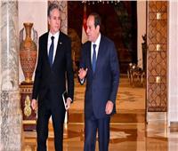 خلال لقائه الرئيس السيسي .. وزير خارجية أمريكا يشيد بجهود مصر للدفع تجاه التهدئة