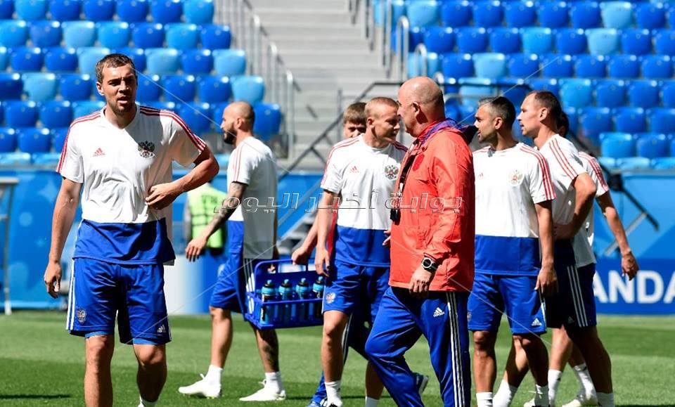  تدريبات متتخب روسيا استعداد لمواجهة مصر