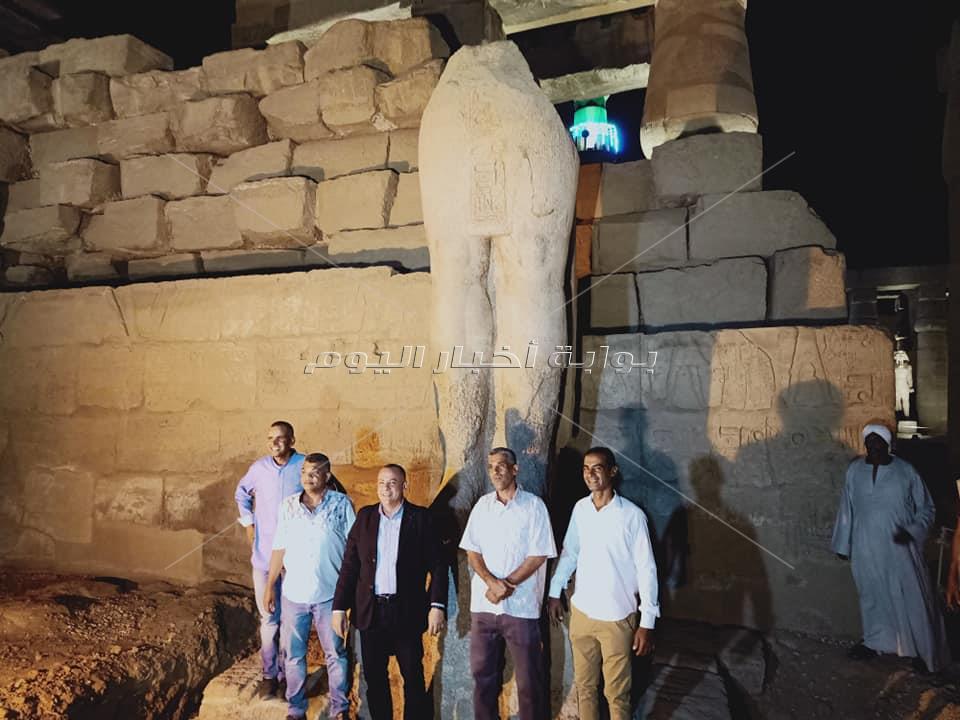 تمثالي اوزيريين للملك رمسيس الثاتي قبل الترميم