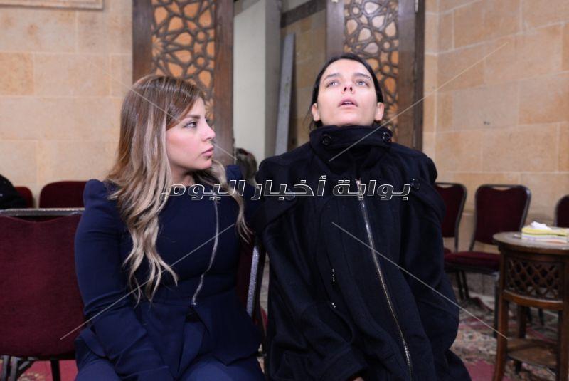 محمد محي وممدوح موسى في عزاء والدة هبة السيسي