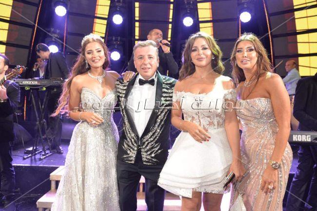 الهضبة ودينا الشربيني وراغب ومحمد رمضان في زفاف «باسل سماقية»
