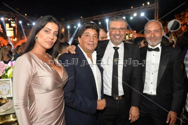 الهضبة ودينا الشربيني وراغب ومحمد رمضان في زفاف «باسل سماقية»