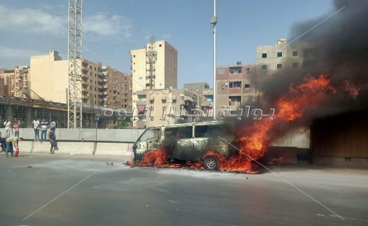 العناية الإلهية تنقذ 15 مواطناً من الموت المحقق في حريق ميكروباص