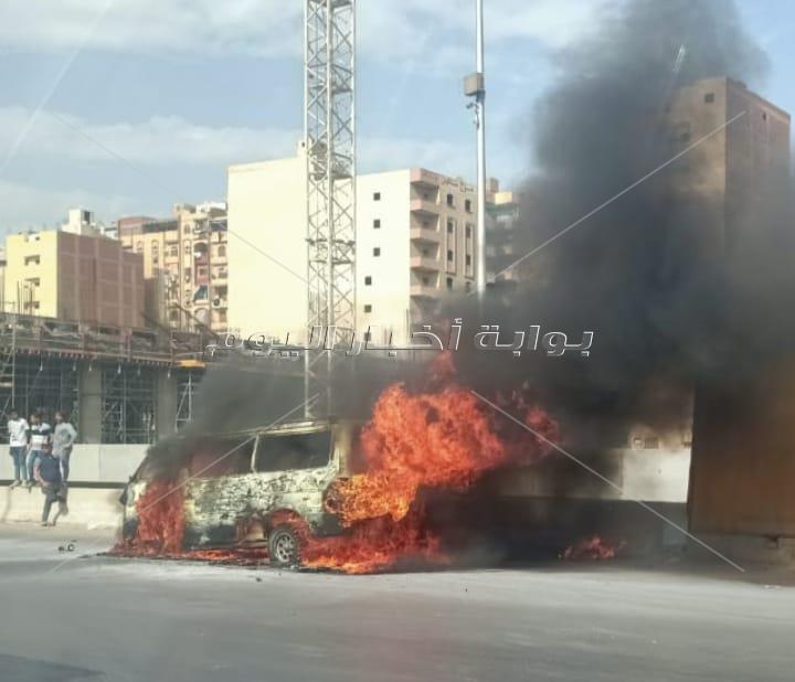 العناية الإلهية تنقذ 15 مواطناً من الموت المحقق في حريق ميكروباص