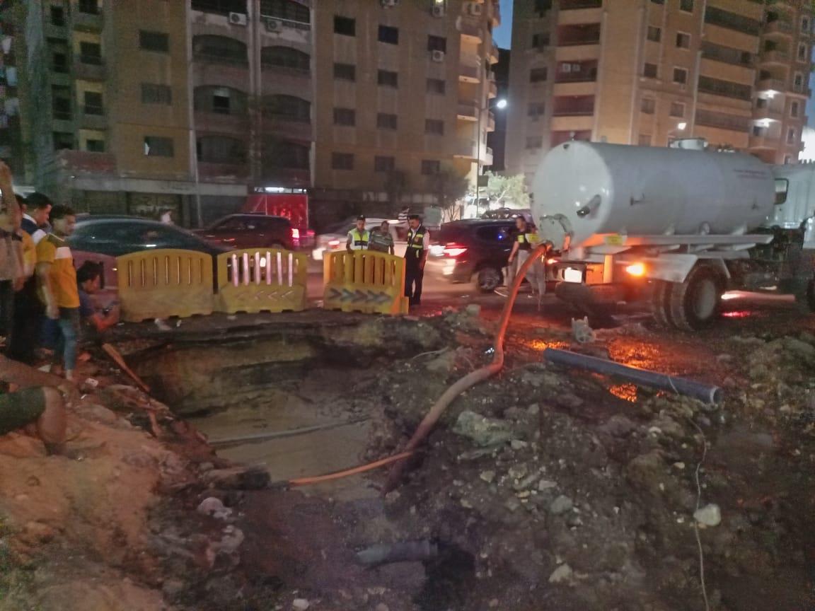 اصلاح هبوط أرضي وكسر ماسورة بالجيزة