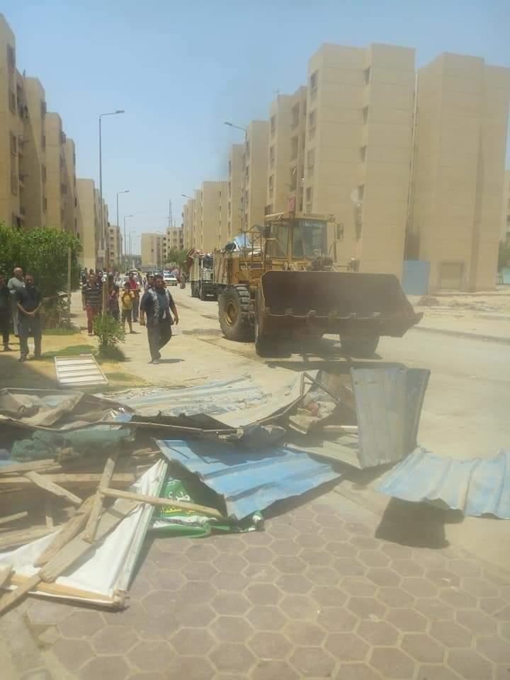حملة موسعة لرفع الاشغالات والحفاظ على المظهر الحضاري بحدائق أكتوبر
