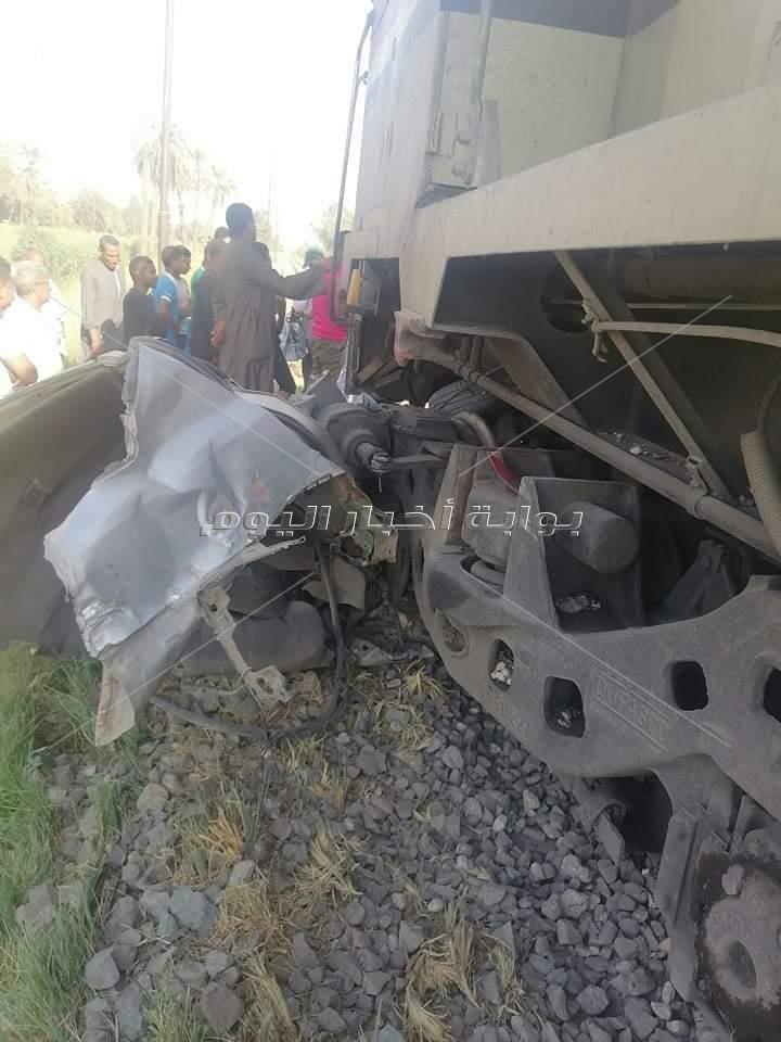 مصرع شخص في تصادم قطار وسيارة ملاكي بقنا