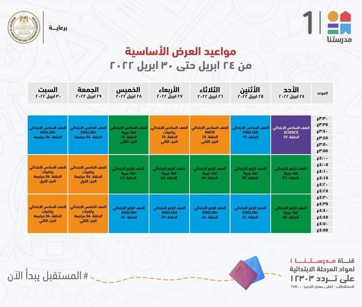 التعليم تعلن مواعيد عرض البرامج التعليمية لمدة اسبوع