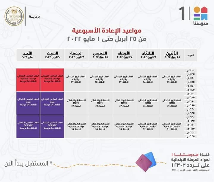 التعليم تعلن مواعيد عرض البرامج التعليمية لمدة اسبوع