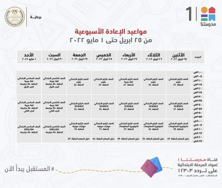 التعليم تعلن مواعيد عرض البرامج التعليمية لمدة اسبوع