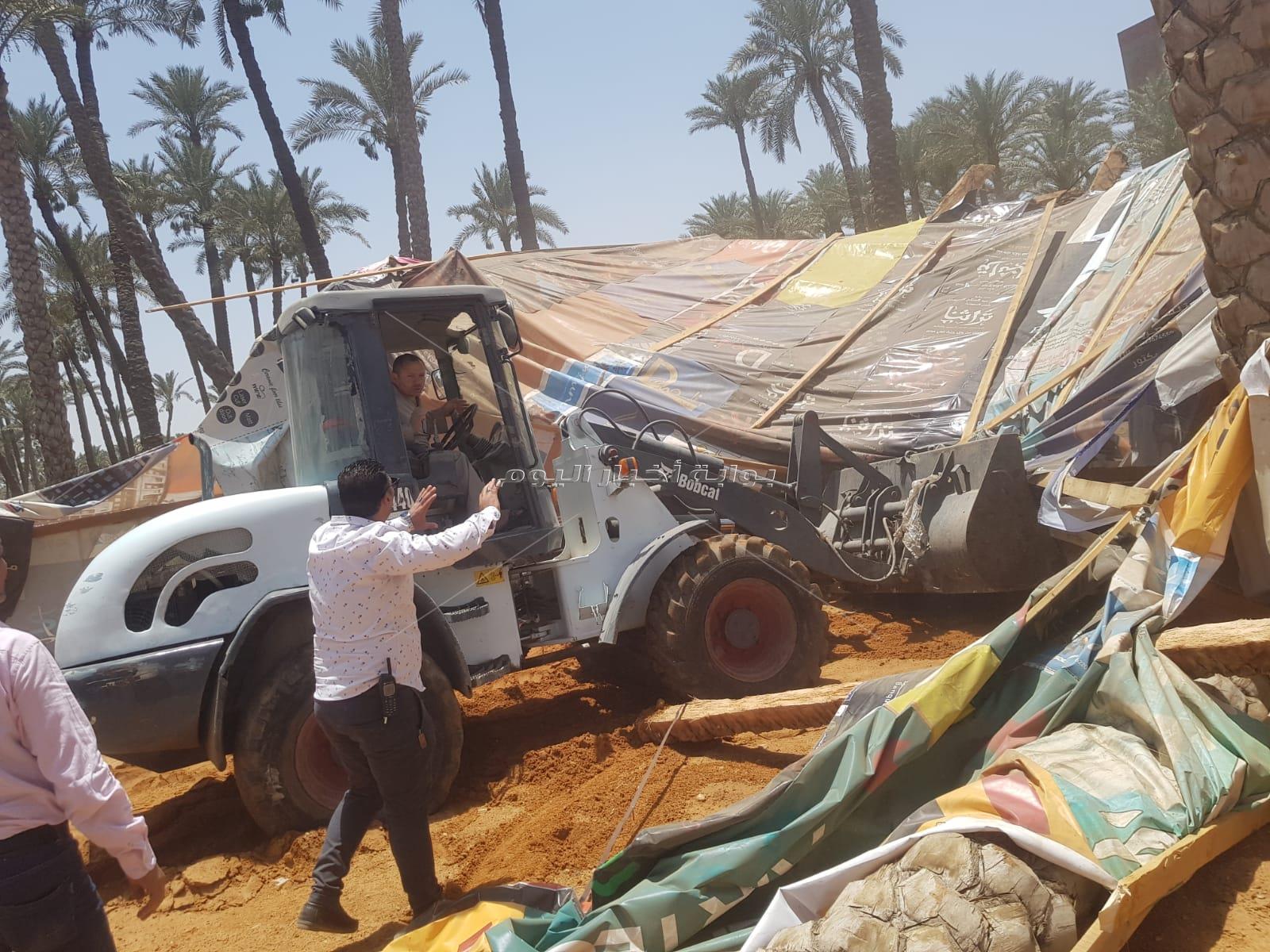 متابعات ميدانية لإيقاف أعمال البناء المخالف بأبو النمرس|صور