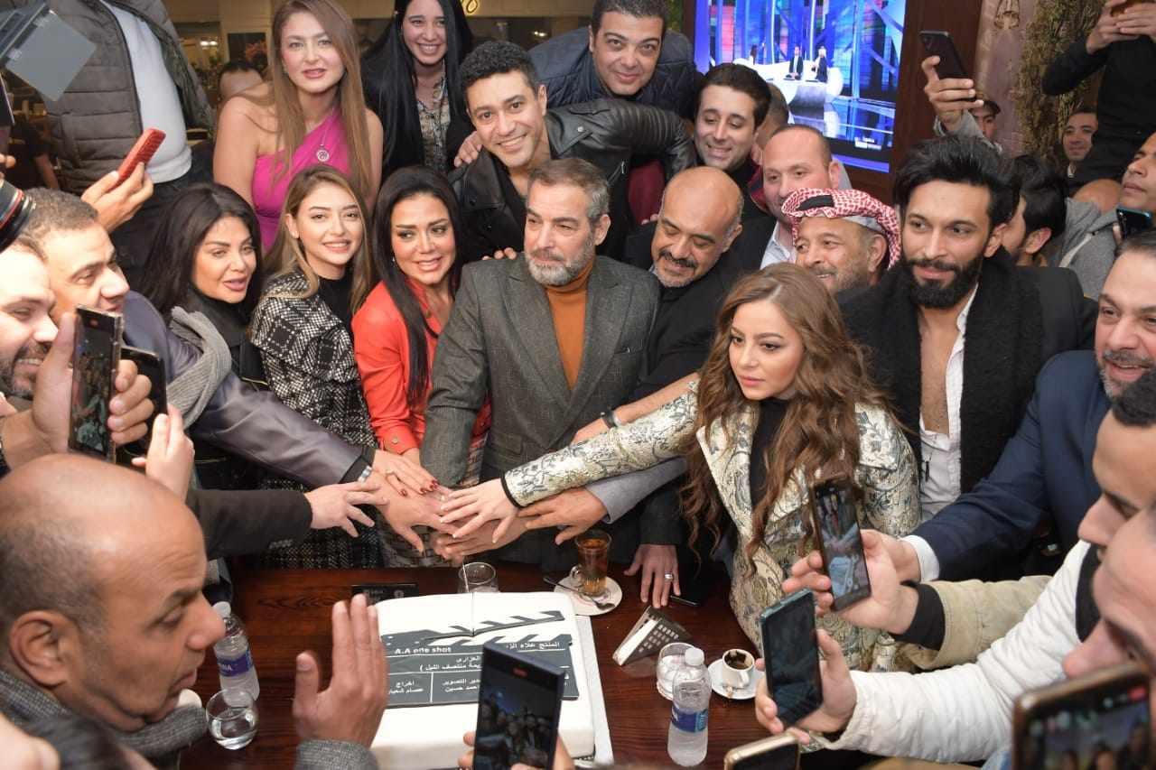 رانيا يوسف وأحمد عبد العزيز يحتفلون بمسلسل جريمة منتصف الليل