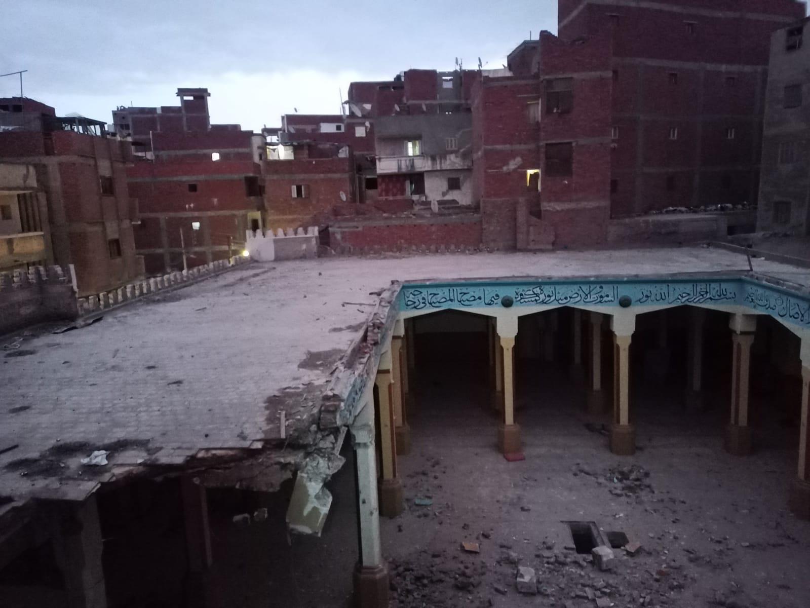بالصور انهيار مسجد اثري بالمحلة الكبرى