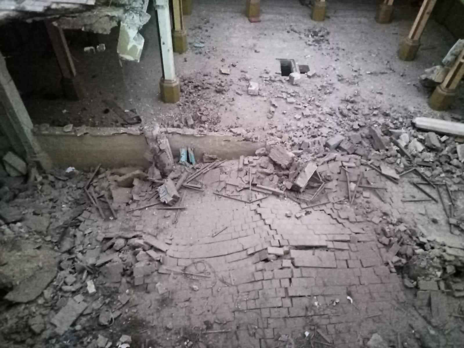 بالصور انهيار مسجد اثري بالمحلة الكبرى