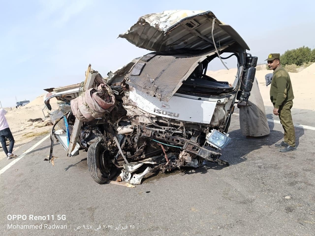 انقلاب سيارة محملة ب 17 رأس ماشية بصحراوي قنا