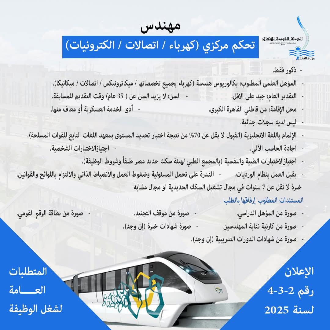وظائف جديدة في المونوريل .. ننشر الشروط المطلوبة وطريقة التقديم 