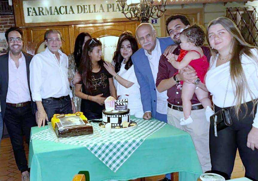 شاليمار شربتلي تحتفل بعيد ميلاد زوجها خالد يوسف