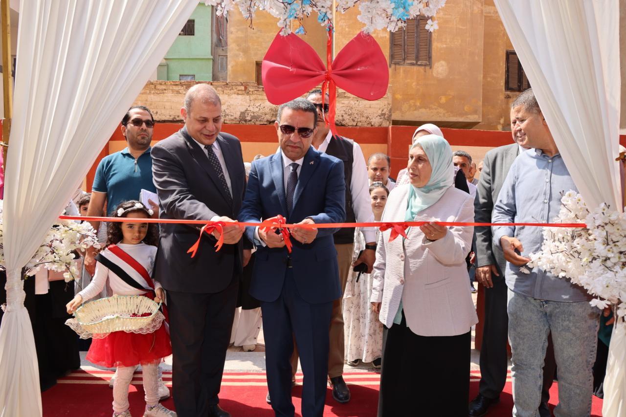 محافظ المنوفية يفتتح مدرستي الأزهار الإبتدائية وأم المؤمنين الإعدادية بنات  باستثمارات 50 مليون جنيه