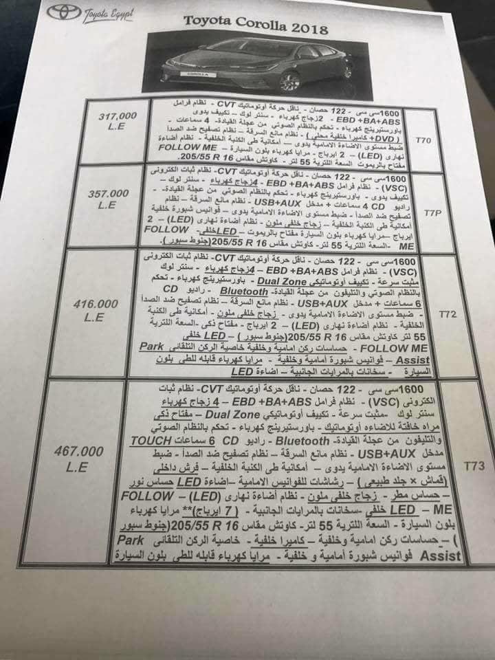 بالمواصفات والأسعار تويوتا تعلن أسعار كورولا الجديدة بوابة أخبار اليوم الإلكترونية