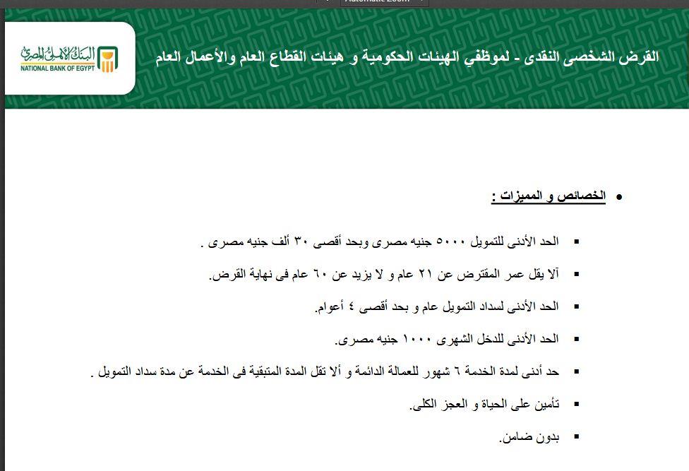 كل ما تريد معرفته عن القروض الشخصية من البنك الأهلي المصري بوابة أخبار اليوم الإلكترونية