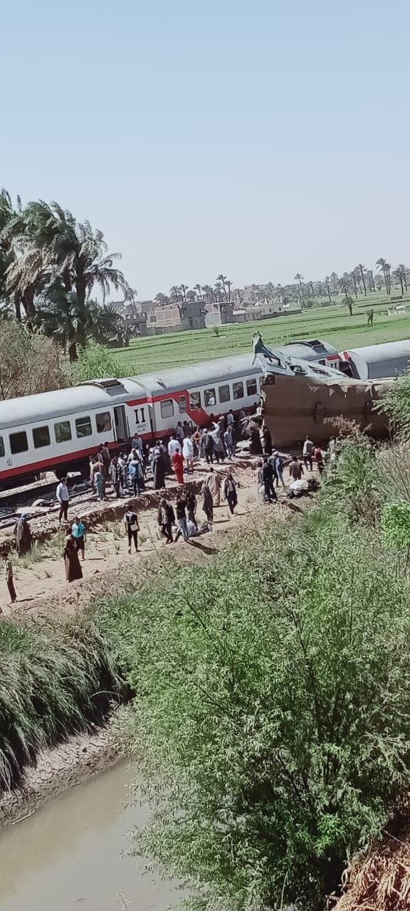 حادث قطارين سوهاج