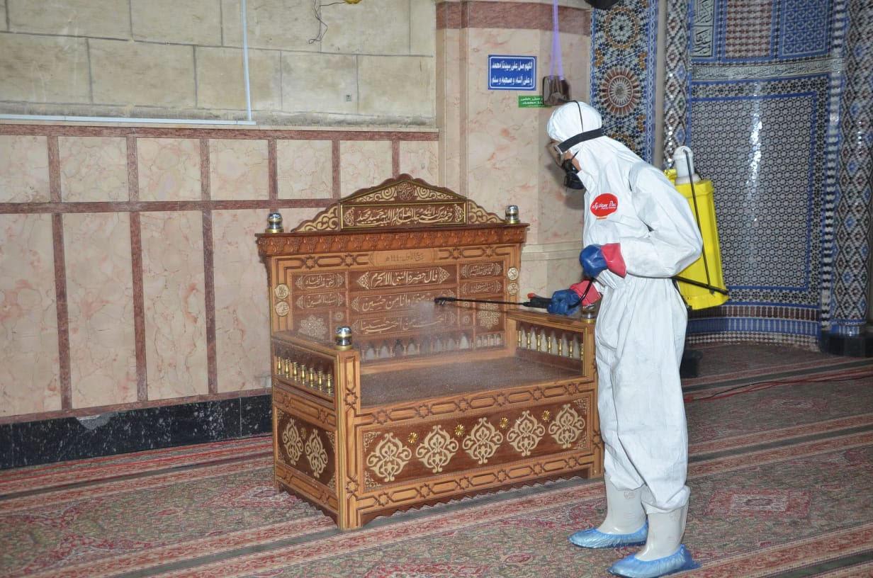 تعقيم مسجد سيدنا الحسين