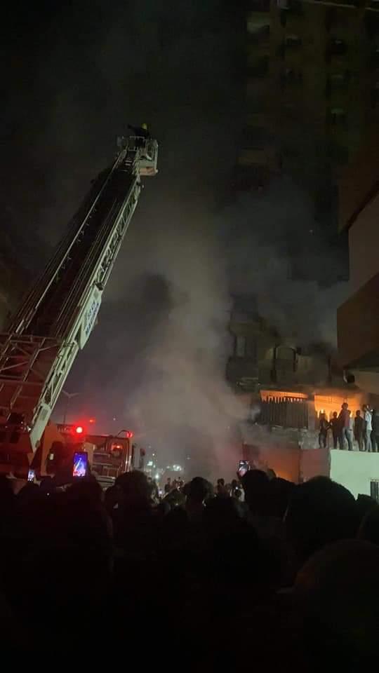  حريق ضخم، في محل سجاد بميدان الساعة