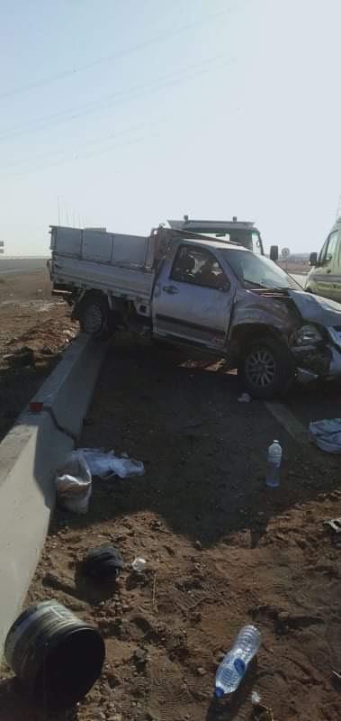 حادث إنقلاب سيارة ربع نقل