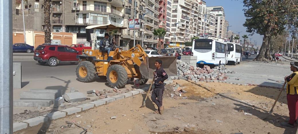 أعمال تطوير شارع البحر الأعظم بالجيزة