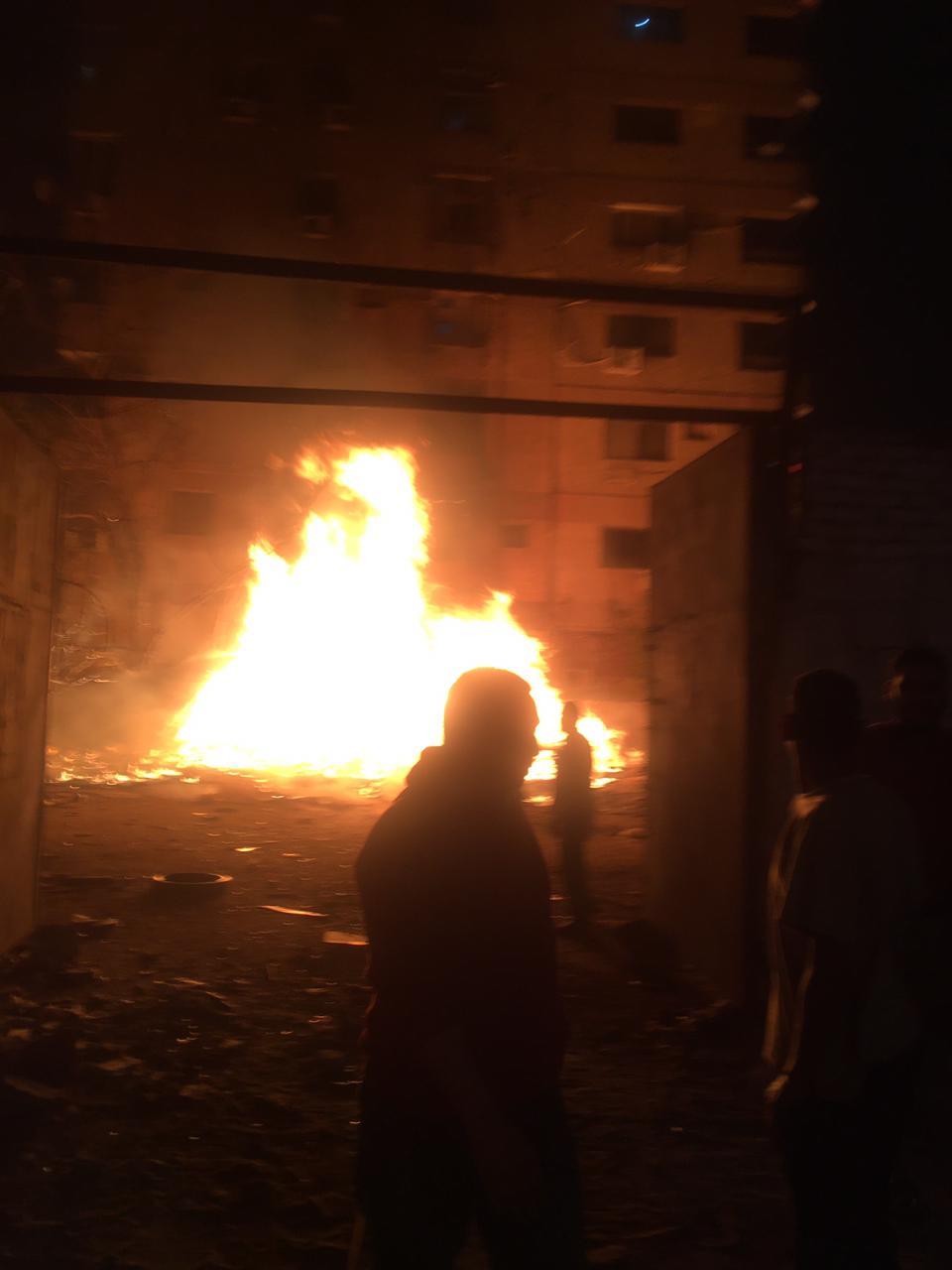 حريق هائل بمصنع اقطان بالغربية
