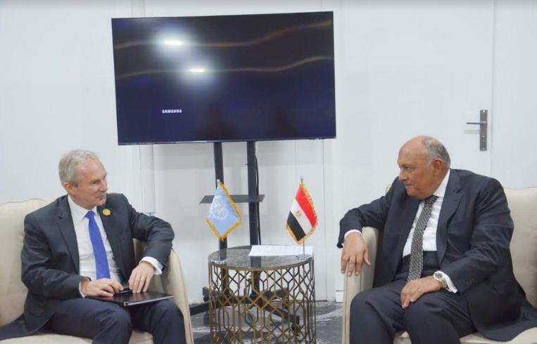 وزير الخارجية رئيس مؤتمر COP27 يستقبل رئيس الجمعية العامة للأمم المتحدة