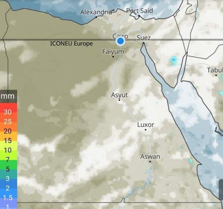  الآن غطاء سحابى جنوب البلاد وأمطار رعدية خلال ساعات 