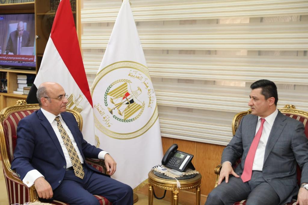 المستشار عمر مروان وزير العدل يستقبل نظيره العراقي
