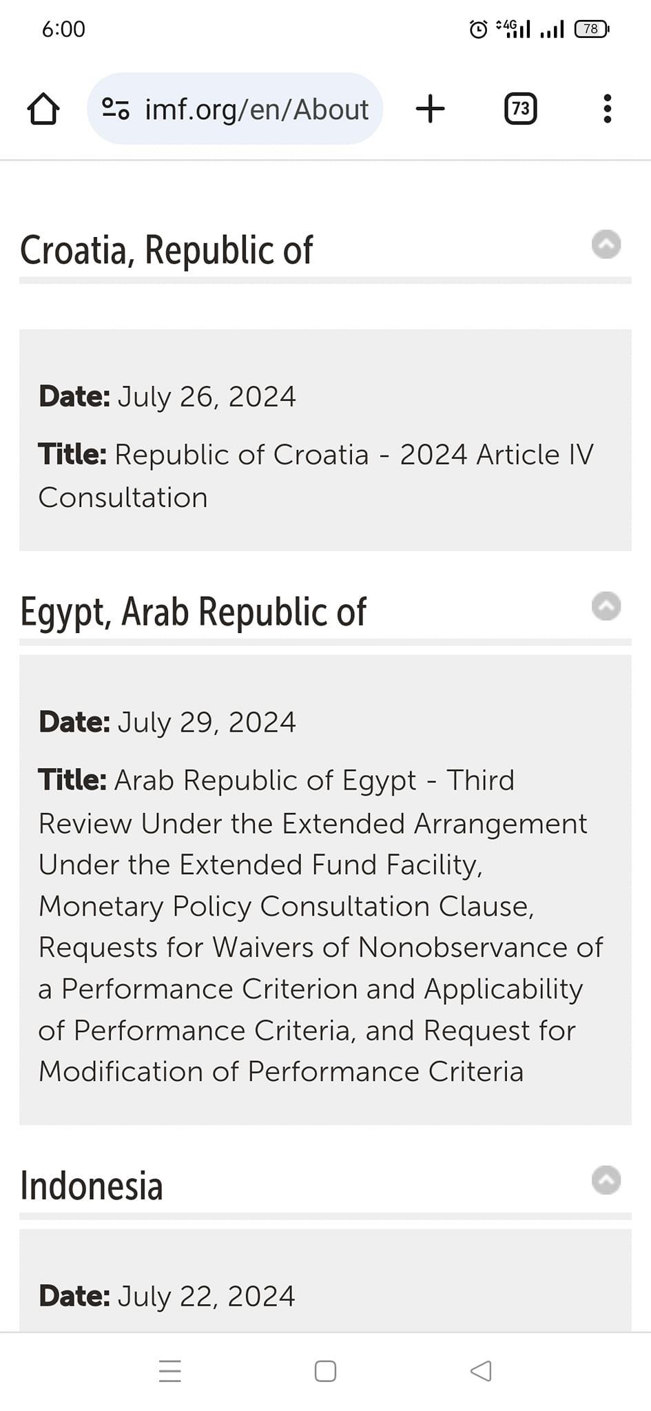 مصر على جدول صندوق النقد الدولي 