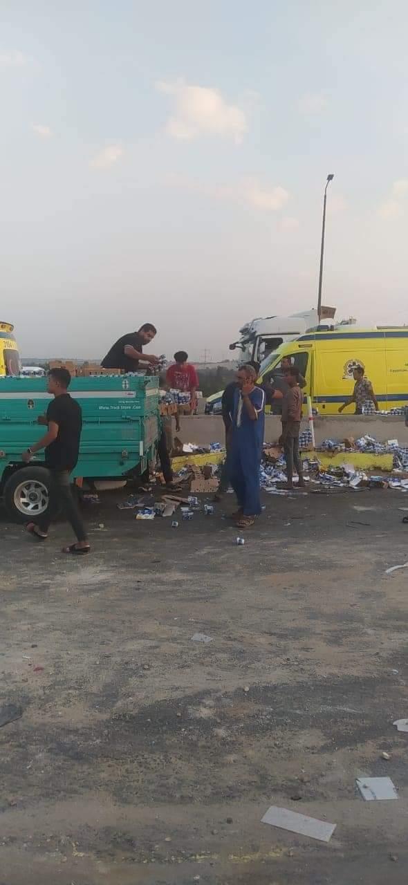 حادث تصادم على الطريق الاقليمى بالمنوفية 