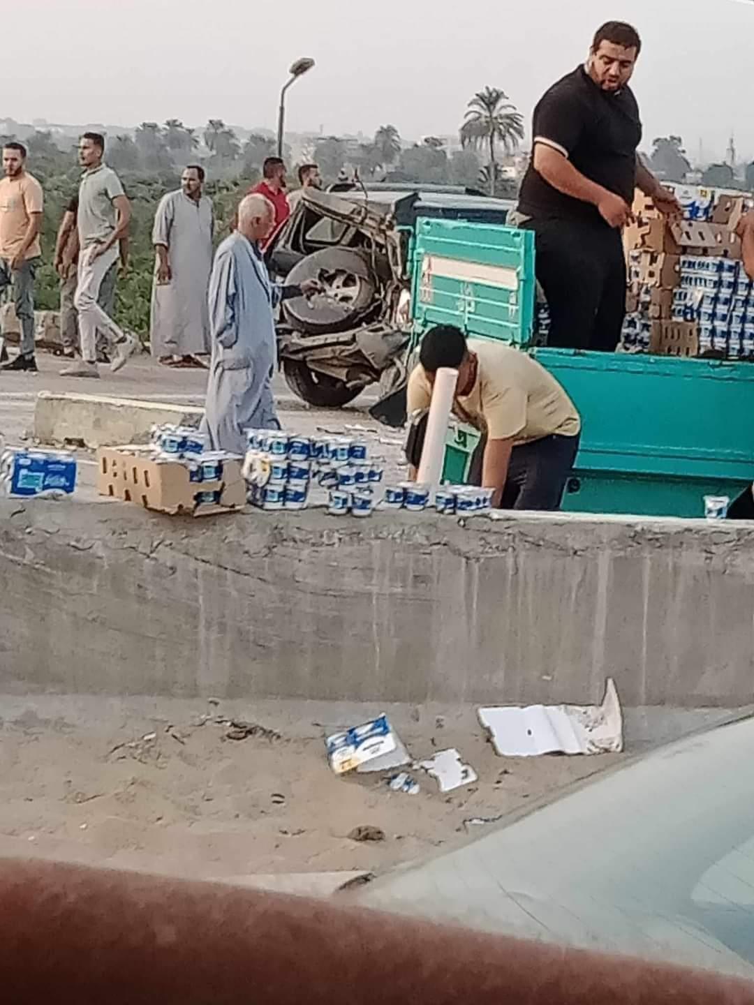  حادث تصادم على الطريق الاقليمى بالمنوفية 
