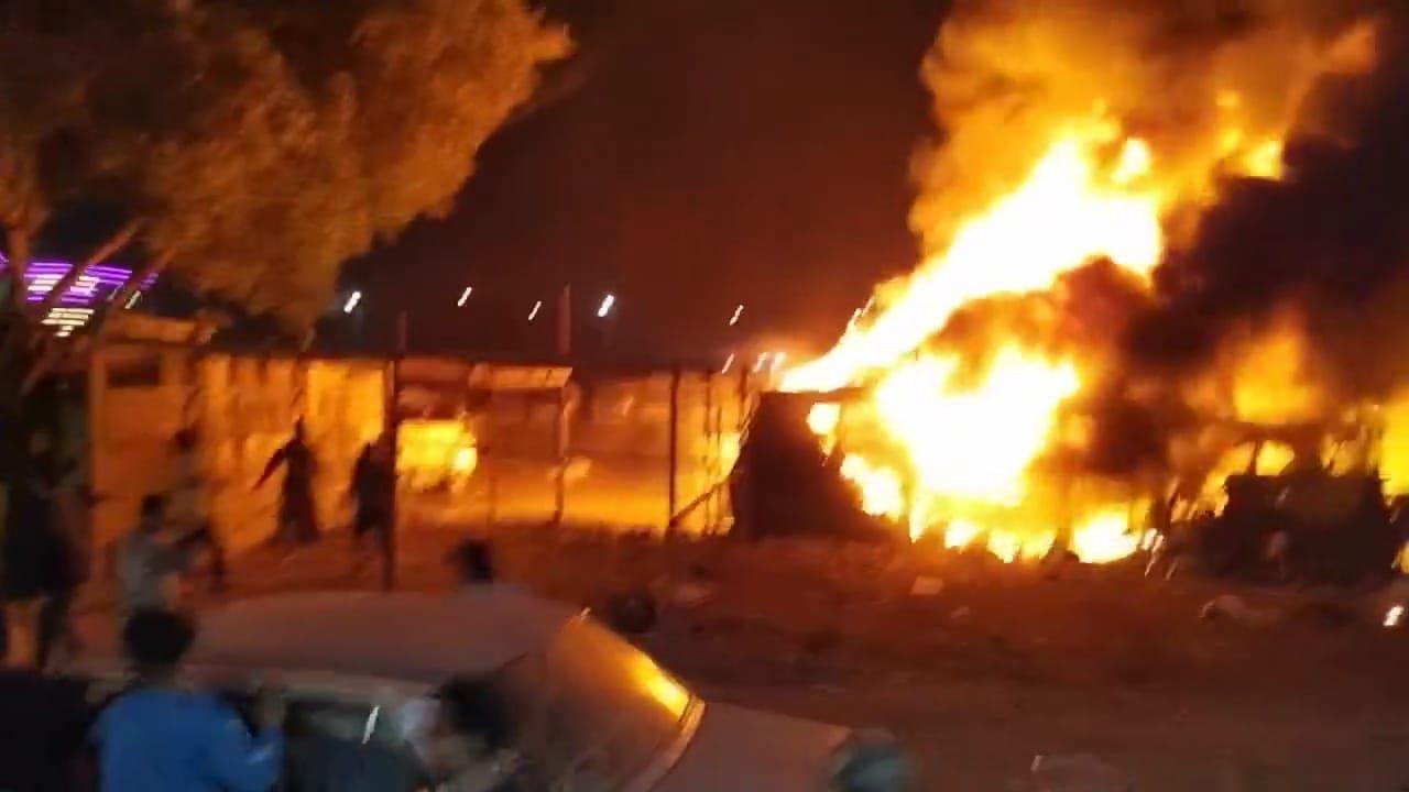 حريق جراج الخصوص