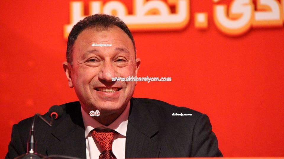 مؤتمر محمود الخطيب للإعلان عن تفاصيل إنشاء استاد الأهلي - تصوير : كريم جاد