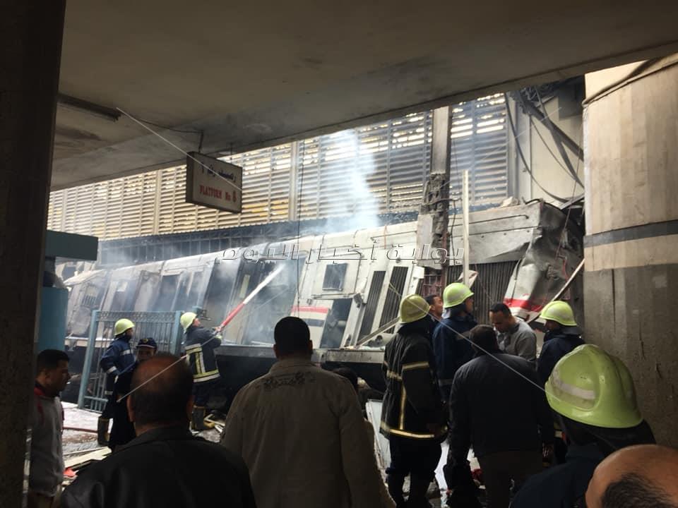 تفحم قطار محطة مصر