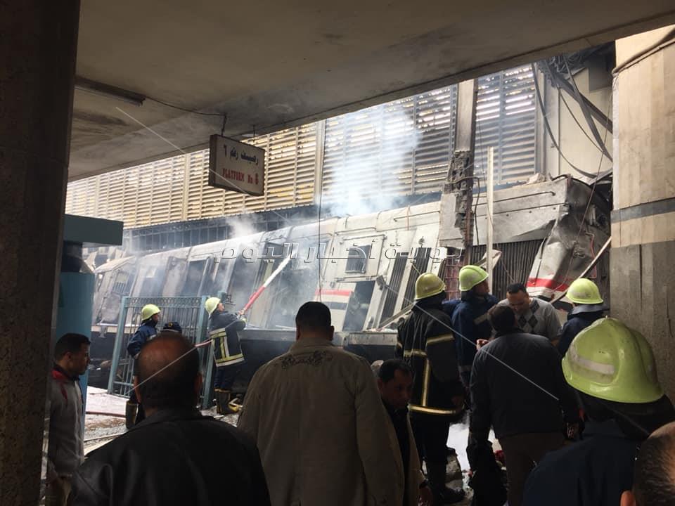 تفحم قطار محطة مصر