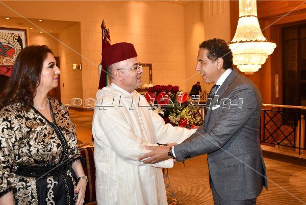 عمرو موسى وسمير صبري ونبيلة عبيد في احتفال سفارة المغرب بالعيد الوطني
