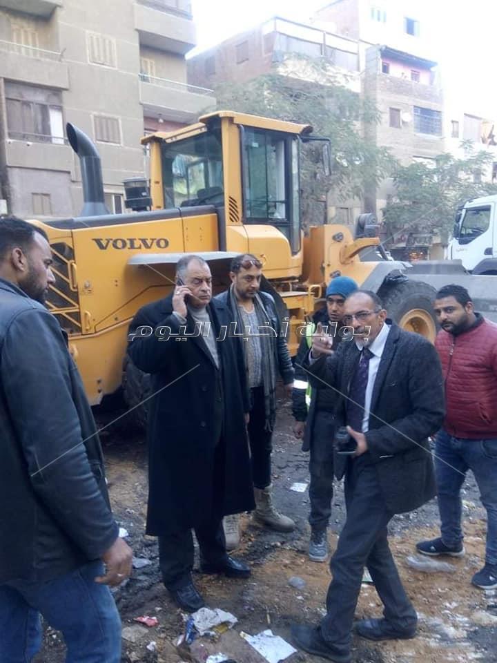 الجيزة تزيل اشغالات البوهي والقومية بشمال الجيزة
