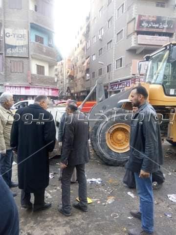 الجيزة تزيل اشغالات البوهي والقومية بشمال الجيزة