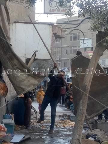 الجيزة تزيل اشغالات البوهي والقومية بشمال الجيزة