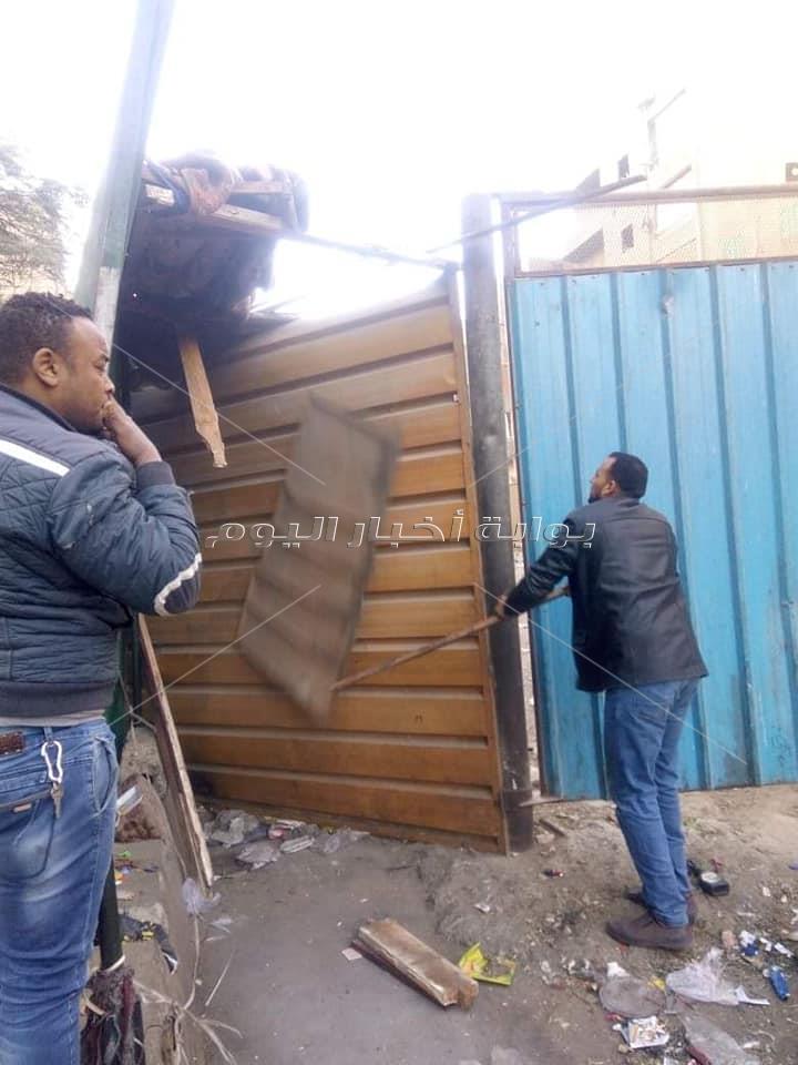 الجيزة تزيل اشغالات البوهي والقومية بشمال الجيزة