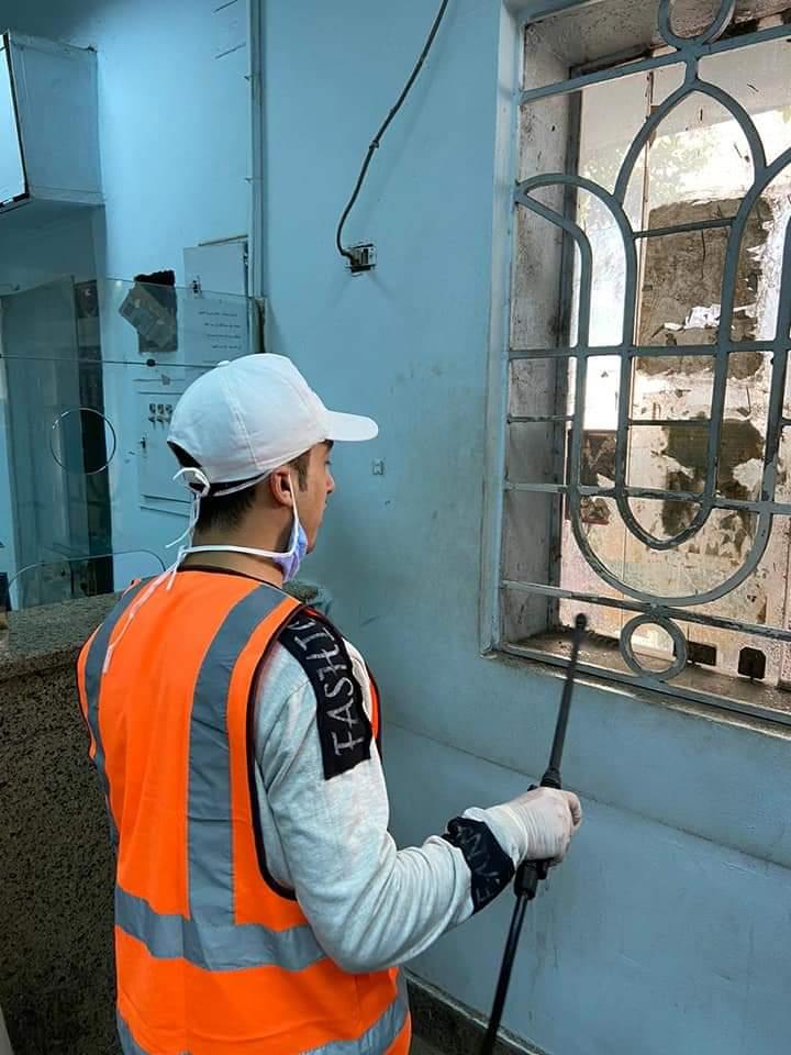 :تعقيم قسم شرطة أول شبرا الخيمة