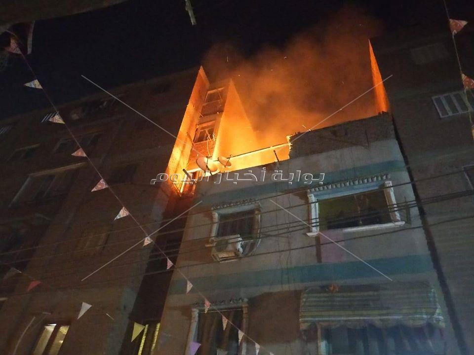 حريق منزل بقليوب والدفع بالحماية المدنية لسيطرة عليه