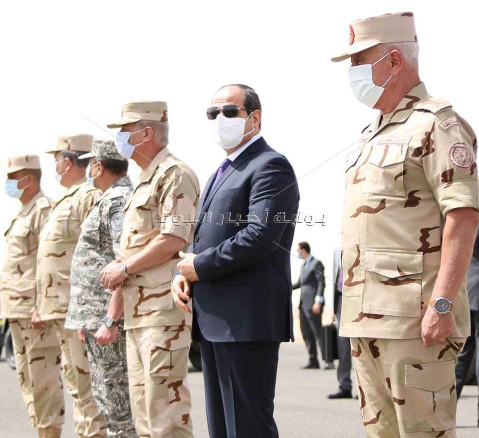 الرئيس عبد الفتاح السيسي في المنطقة الغربية العسكرية